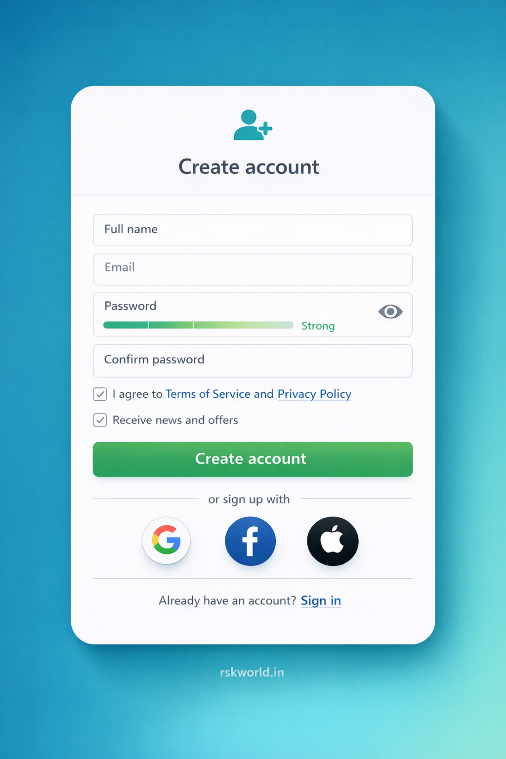RSK World - Flutter Login UI | Login, Sign Up, Forgot Password, Theme ...